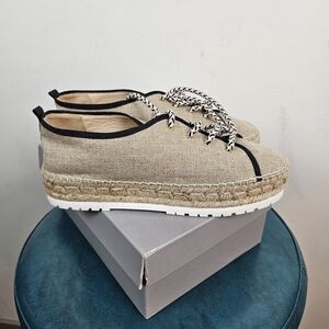 BOTKIER WREN Lino Natural Espadrille Shoes Size 10M New